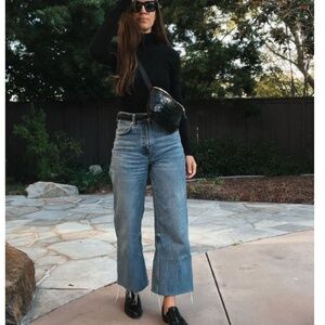 Reformation Fawcett Wide Leg Jeans High Rise in Celtic size 26